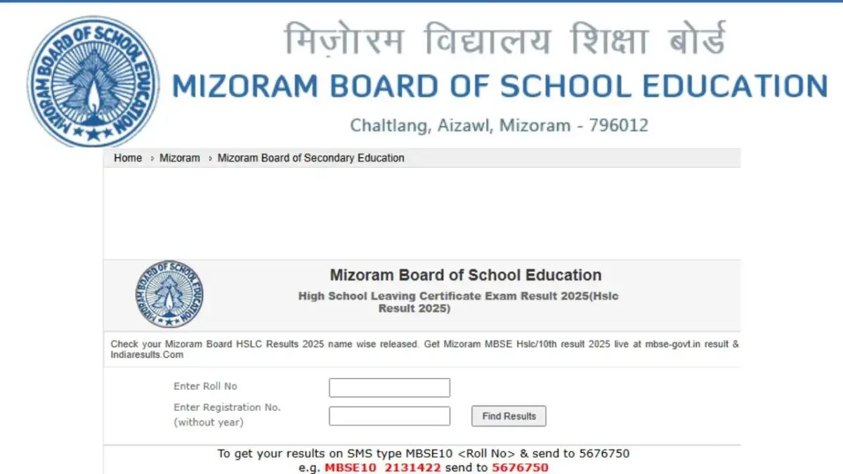 Mizoram Board HSLC Result 2026 OUT
